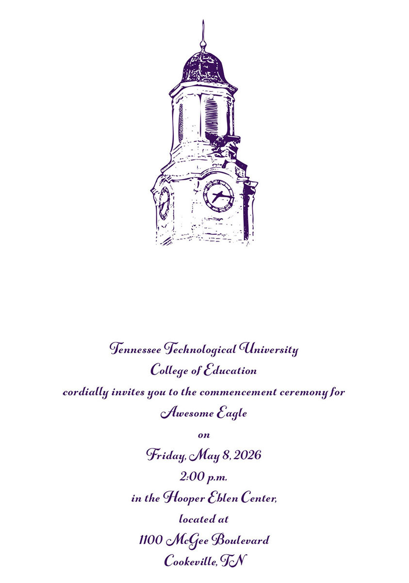 Sample of the printed invitation of the afternoon ceremony.