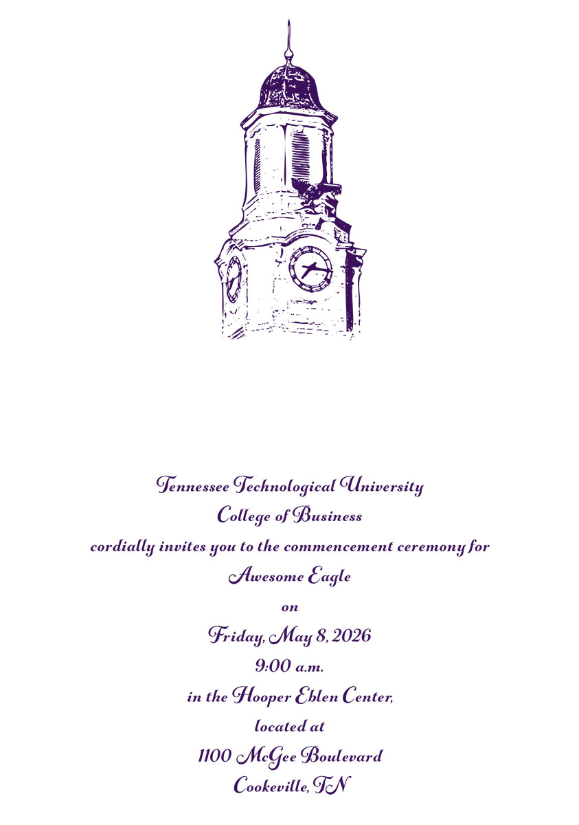Sample of the printed invitation of the morning ceremony.