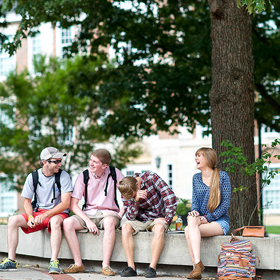 Students laughing together