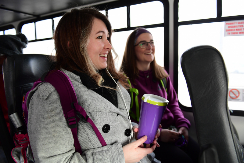 students on shuttle