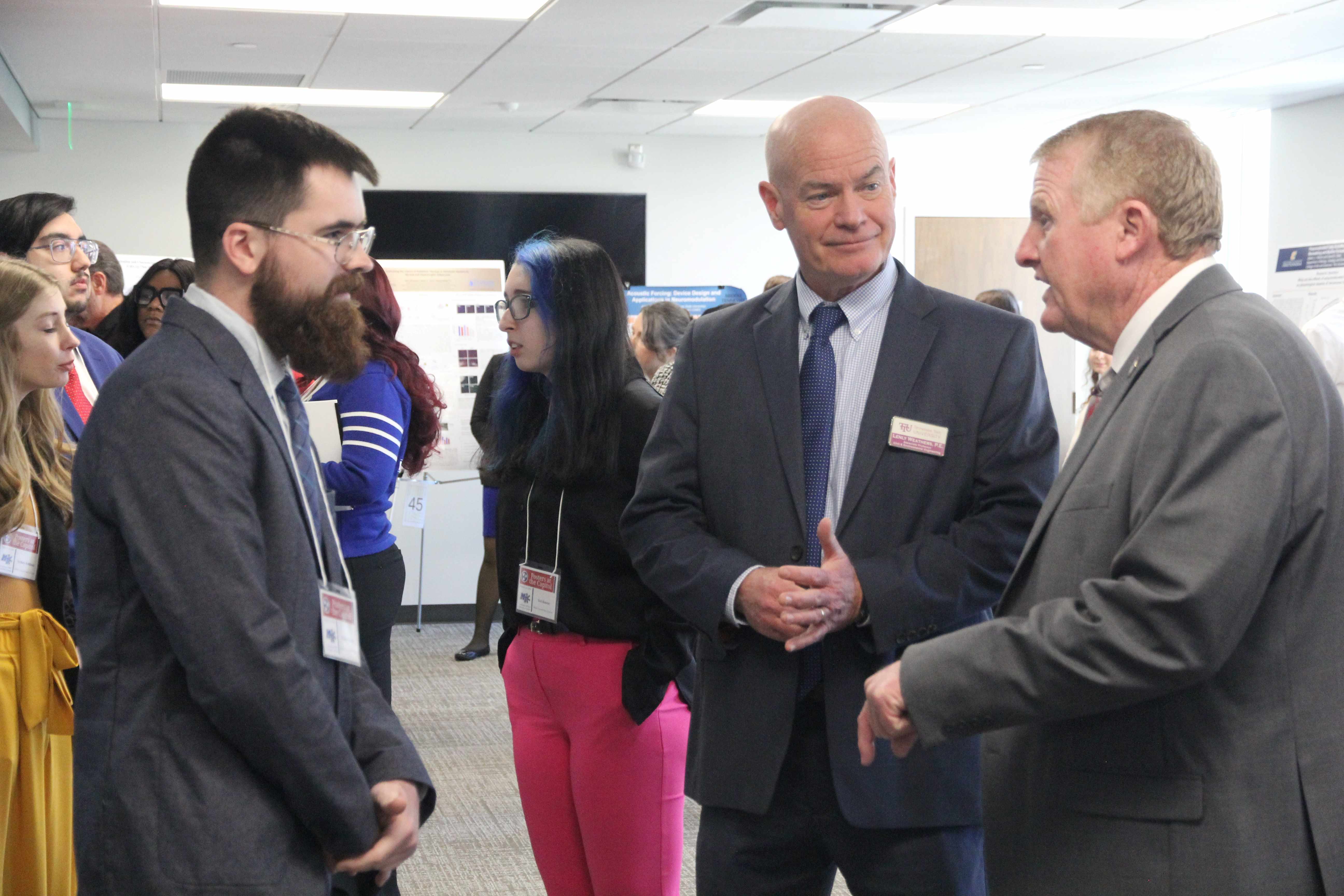 Representative Paul Sherrell discusses the GE2 (Golden Eagle Green Enabled) Manufacturing Initiative with Mr. Eli Hudson and Dr. Lenly Weathers