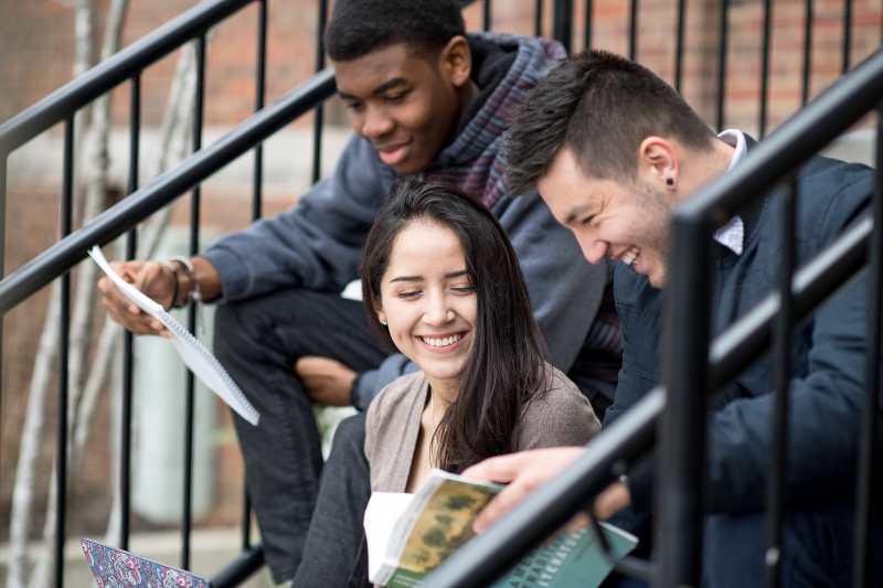 students talking