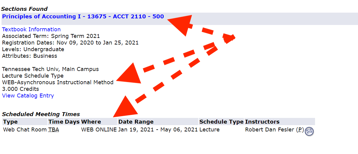 Example of what an online/web course looks like in Eagle Online.