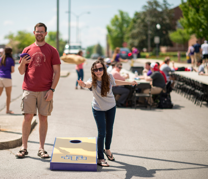 students playing