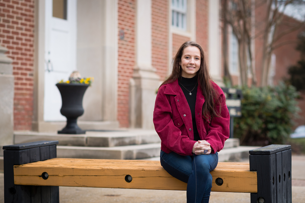 Girl on a bench.