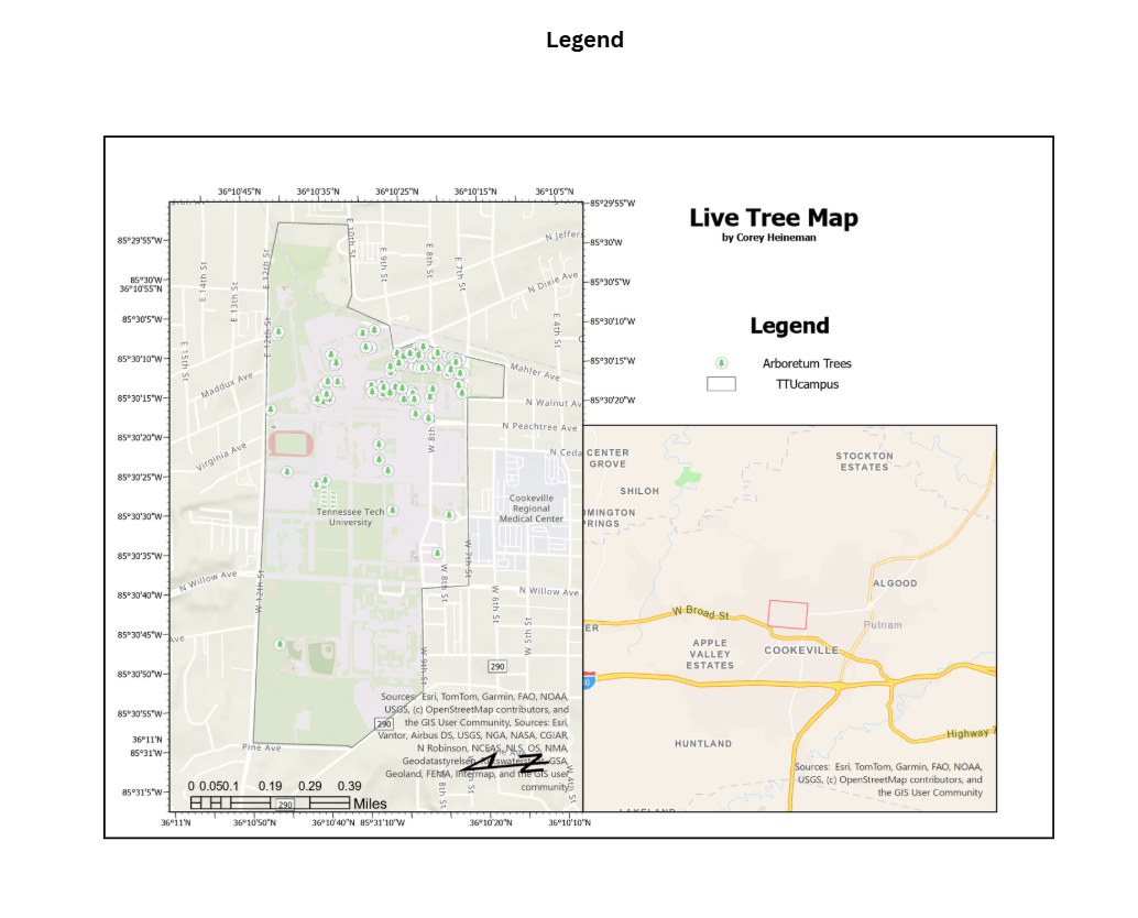 Tennessee Tech Arboretum Map