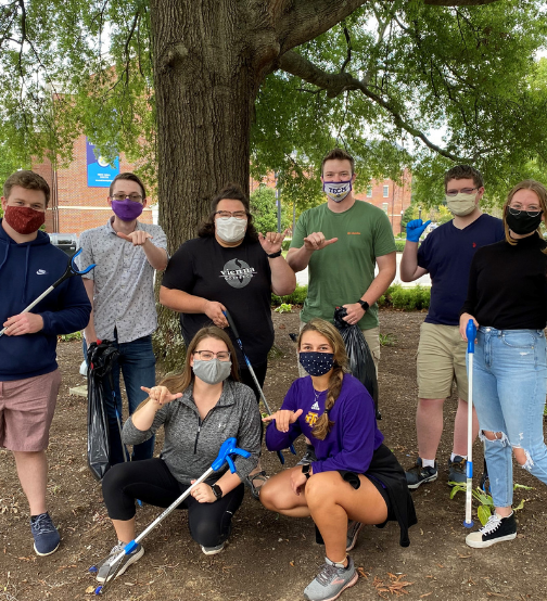 SGA Cleaning up Centennial Plaza