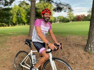 Joe Brown on his bike