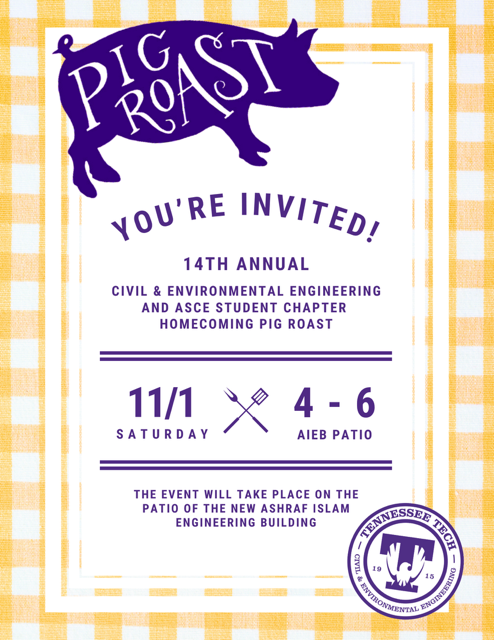 Civil and Environmental Engineering Pig Roast 2025 Homecoming