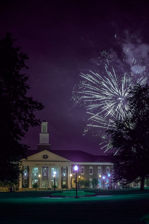 Fireworks over Bell Hall