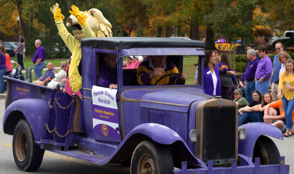 Pep Truck in Homecoming Parade