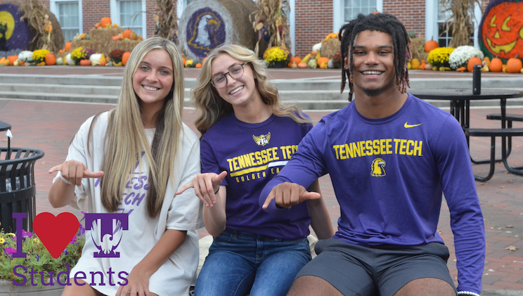 Students on Centennial Plaza with Awesome