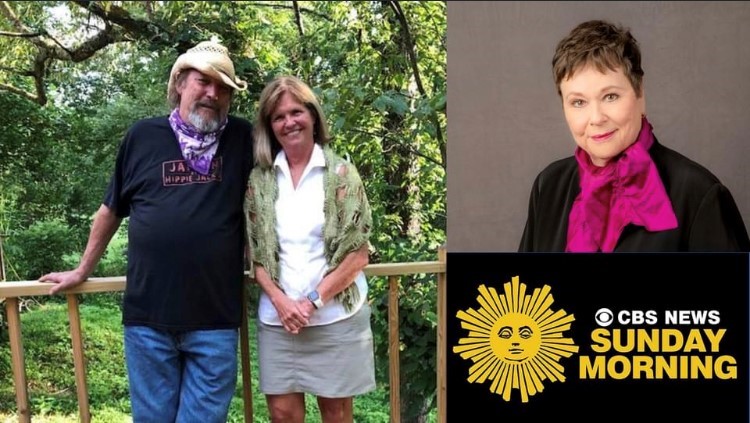 A photo of BeckyMagura and Jack Stoddart standing together and a photo of news correspondent Martha Teichner.