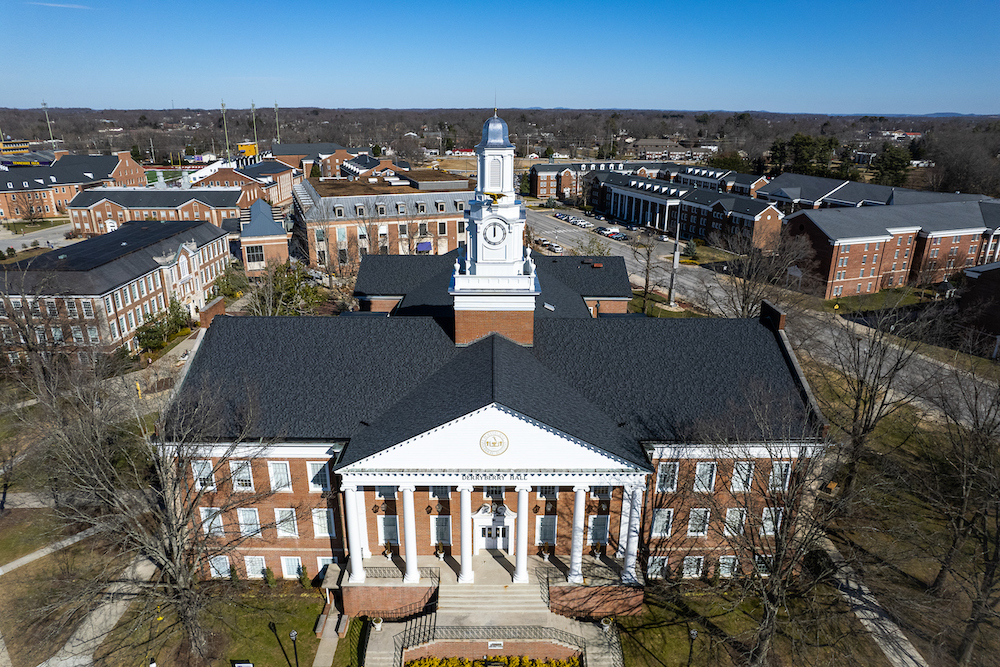 a drone photo of the new cupola from above