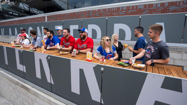 People at the Hank Aaron Terrace