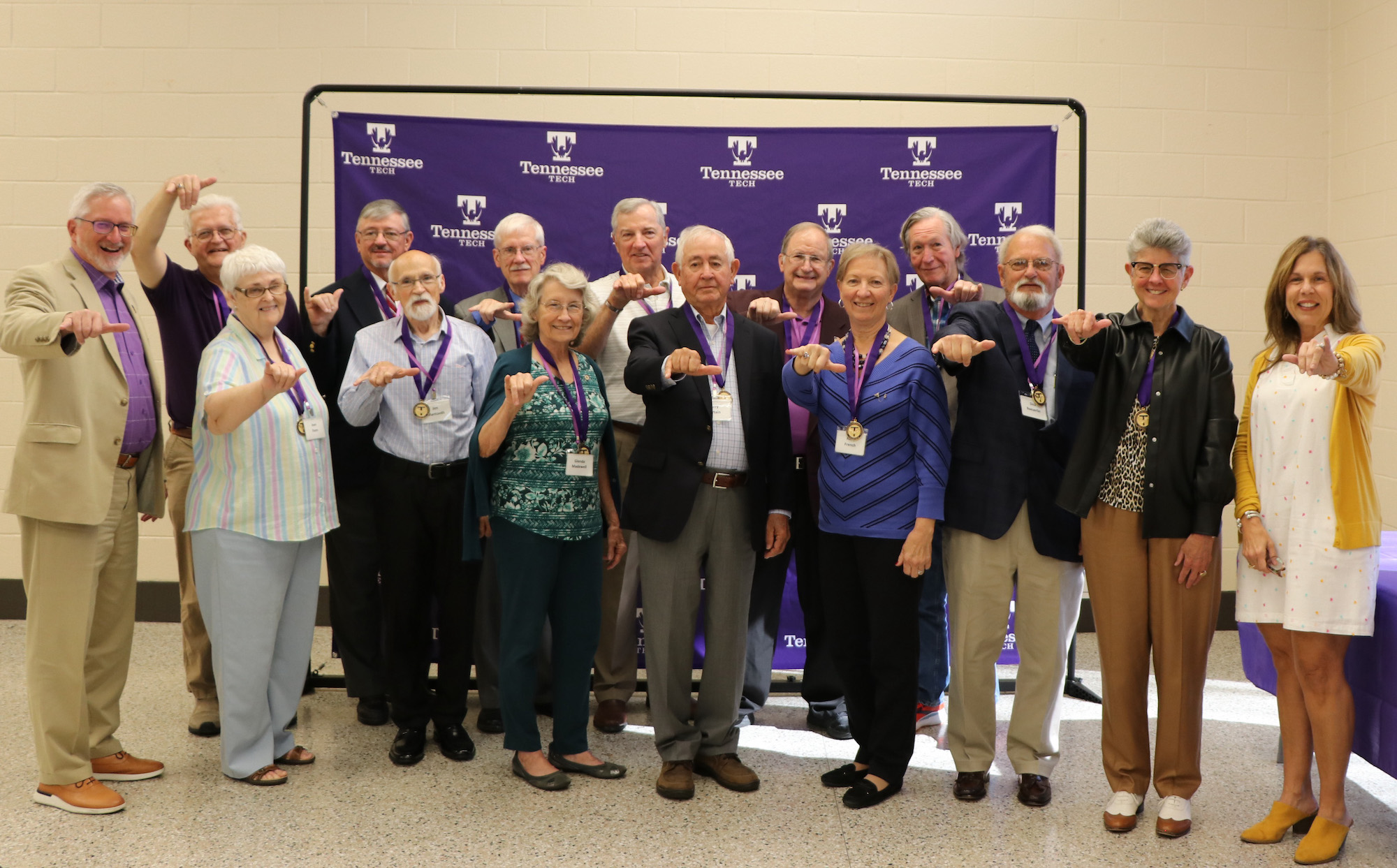 Golden Grad attendees with Phil and Kari Oldham