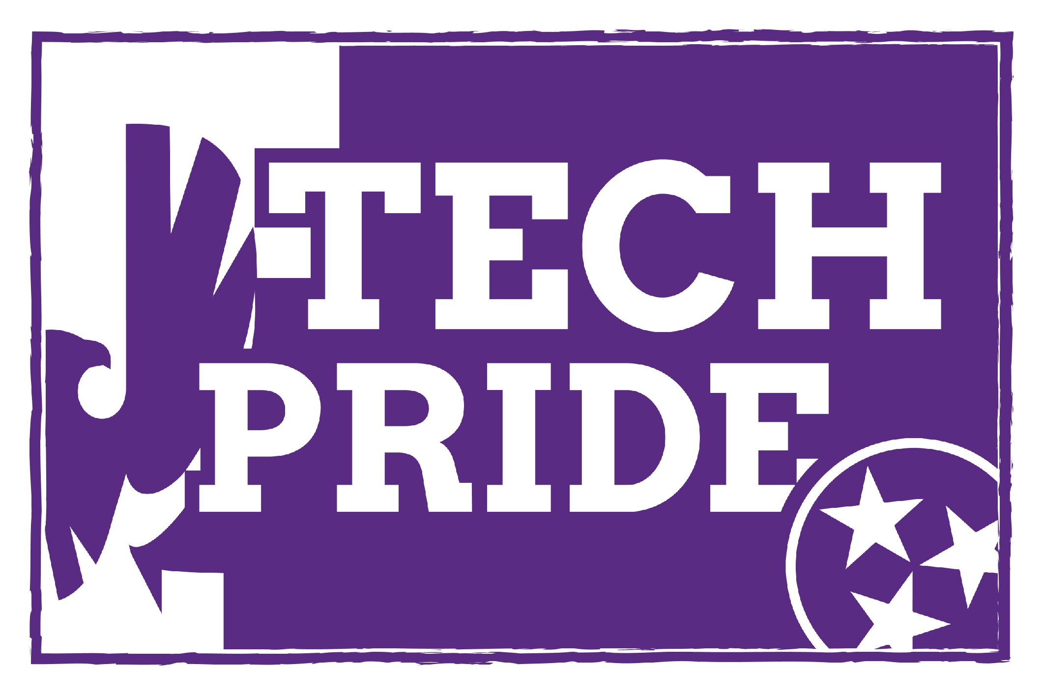 A purple and white grahic that reads Tech Pride. There is a Tech Logo on one side and the Tennessee Tri-Star on the other.