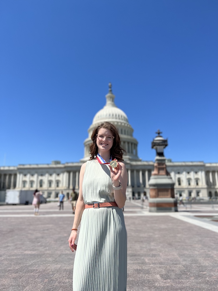 Rachel Baker Richard with her Congressional Award Gold Medal