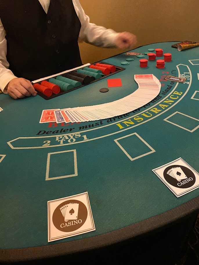 A blackjack table