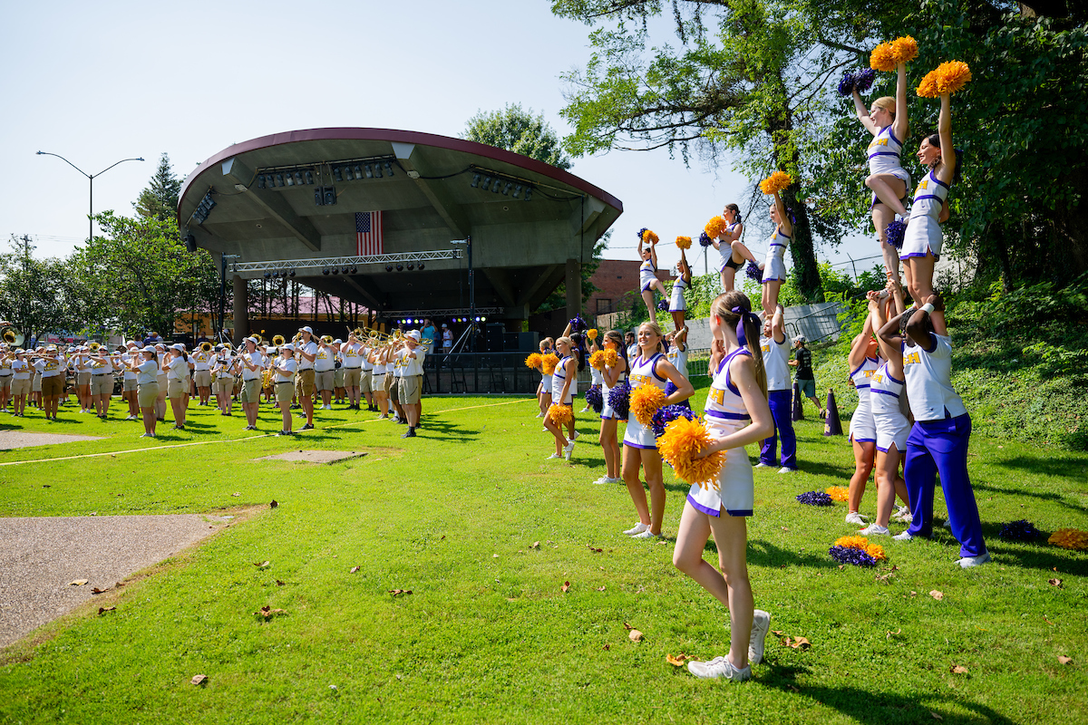 Cheer squad at the park